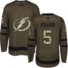 Men's Adidas Tampa Bay Lightning #5 Dan Girardi Authentic Green Salute to Service NHL Jersey
