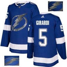 Men's Adidas Tampa Bay Lightning #5 Dan Girardi Authentic Royal Blue Fashion Gold NHL Jersey