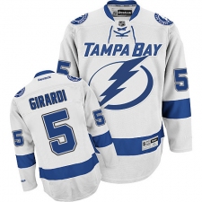 Women's Reebok Tampa Bay Lightning #5 Dan Girardi Authentic White Away NHL Jersey