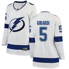 Women's Tampa Bay Lightning #5 Dan Girardi Fanatics Branded White Away Breakaway NHL Jersey