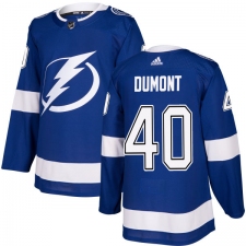 Men's Adidas Tampa Bay Lightning #40 Gabriel Dumont Premier Royal Blue Home NHL Jersey