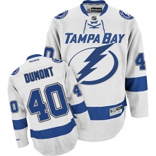 Men's Reebok Tampa Bay Lightning #40 Gabriel Dumont Authentic White Away NHL Jersey