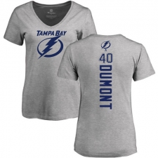 NHL Women's Adidas Tampa Bay Lightning #40 Gabriel Dumont Ash Backer T-Shirt