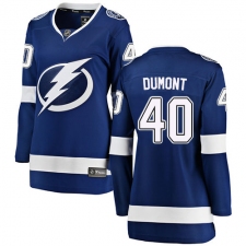 Women's Tampa Bay Lightning #40 Gabriel Dumont Fanatics Branded Royal Blue Home Breakaway NHL Jersey