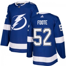 Men's Adidas Tampa Bay Lightning #52 Callan Foote Premier Royal Blue Home NHL Jersey