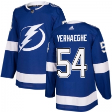 Men's Adidas Tampa Bay Lightning #54 Carter Verhaeghe Authentic Royal Blue Home NHL Jersey