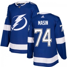Men's Adidas Tampa Bay Lightning #74 Dominik Masin Authentic Royal Blue Home NHL Jersey