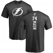 NHL Adidas Tampa Bay Lightning #74 Dominik Masin Charcoal One Color Backer T-Shirt