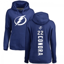 NHL Women's Adidas Tampa Bay Lightning #22 Erik Condra Royal Blue Backer Pullover Hoodie