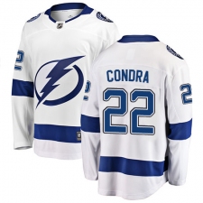 Youth Tampa Bay Lightning #22 Erik Condra Fanatics Branded White Away Breakaway NHL Jersey