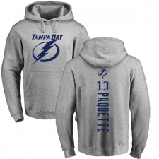NHL Adidas Tampa Bay Lightning #13 Cedric Paquette Ash Backer Pullover Hoodie