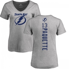 NHL Women's Adidas Tampa Bay Lightning #13 Cedric Paquette Ash Backer T-Shirt