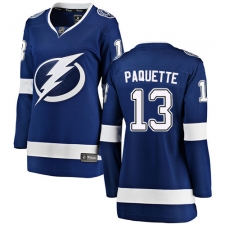 Women's Tampa Bay Lightning #13 Cedric Paquette Fanatics Branded Royal Blue Home Breakaway NHL Jersey