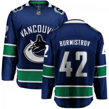 Men's Vancouver Canucks #42 Alex Burmistrov Fanatics Branded Blue Home Breakaway NHL Jersey