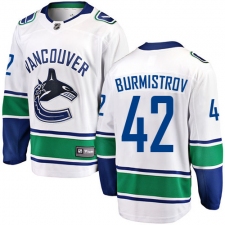 Men's Vancouver Canucks #42 Alex Burmistrov Fanatics Branded White Away Breakaway NHL Jersey