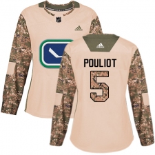 Women's Adidas Vancouver Canucks #5 Derrick Pouliot Authentic Camo Veterans Day Practice NHL Jersey