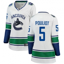 Women's Vancouver Canucks #5 Derrick Pouliot Fanatics Branded White Away Breakaway NHL Jersey