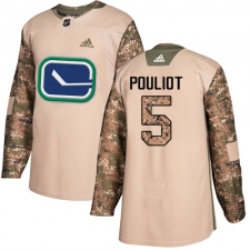 Youth Adidas Vancouver Canucks #5 Derrick Pouliot Authentic Camo Veterans Day Practice NHL Jersey