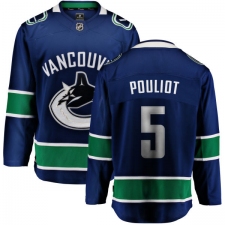 Youth Vancouver Canucks #5 Derrick Pouliot Fanatics Branded Blue Home Breakaway NHL Jersey