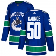 Men's Adidas Vancouver Canucks #50 Brendan Gaunce Authentic Blue Home NHL Jersey