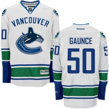 Men's Reebok Vancouver Canucks #50 Brendan Gaunce Authentic White Away NHL Jersey