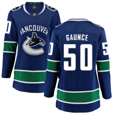 Women's Vancouver Canucks #50 Brendan Gaunce Fanatics Branded Blue Home Breakaway NHL Jersey