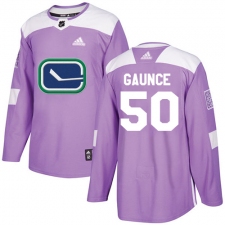 Youth Adidas Vancouver Canucks #50 Brendan Gaunce Authentic Purple Fights Cancer Practice NHL Jersey