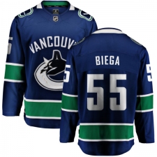 Men's Vancouver Canucks #55 Alex Biega Fanatics Branded Blue Home Breakaway NHL Jersey