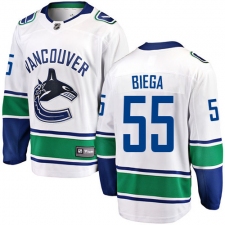 Men's Vancouver Canucks #55 Alex Biega Fanatics Branded White Away Breakaway NHL Jersey