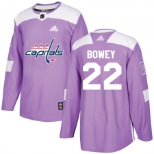 Youth Adidas Washington Capitals #22 Madison Bowey Authentic Purple Fights Cancer Practice NHL Jersey