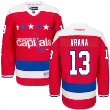 Men's Reebok Washington Capitals #13 Jakub Vrana Authentic Red Third NHL Jersey