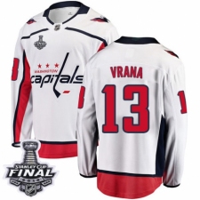 Men's Washington Capitals #13 Jakub Vrana Fanatics Branded White Away Breakaway 2018 Stanley Cup Final NHL Jersey