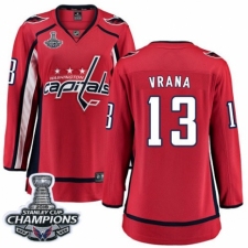 Women's Washington Capitals #13 Jakub Vrana Fanatics Branded Red Home Breakaway 2018 Stanley Cup Final Champions NHL Jersey