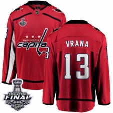 Youth Washington Capitals #13 Jakub Vrana Fanatics Branded Red Home Breakaway 2018 Stanley Cup Final NHL Jersey
