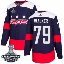 Men's Adidas Washington Capitals #79 Nathan Walker Authentic Navy Blue 2018 Stadium Series 2018 Stanley Cup Final Champions NHL Jersey
