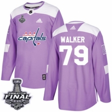 Men's Adidas Washington Capitals #79 Nathan Walker Authentic Purple Fights Cancer Practice 2018 Stanley Cup Final NHL Jersey
