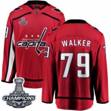 Men's Washington Capitals #79 Nathan Walker Fanatics Branded Red Home Breakaway 2018 Stanley Cup Final Champions NHL Jersey