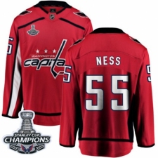 Men's Washington Capitals #55 Aaron Ness Fanatics Branded Red Home Breakaway 2018 Stanley Cup Final Champions NHL Jersey