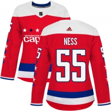 Women's Adidas Washington Capitals #55 Aaron Ness Premier Red Alternate NHL Jersey