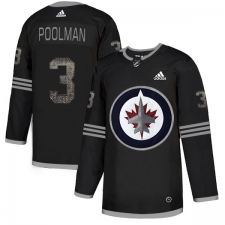 Men's Adidas Winnipeg Jets #3 Tucker Poolman Black Authentic Classic Stitched NHL Jersey