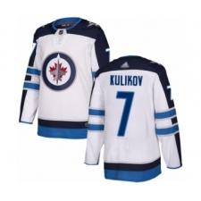 Men's Winnipeg Jets #7 Dmitry Kulikov Authentic White Away Hockey Jersey