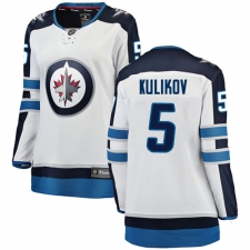 Women's Winnipeg Jets #5 Dmitry Kulikov Fanatics Branded White Away Breakaway NHL Jersey