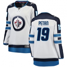 Women's Winnipeg Jets #19 Nic Petan Fanatics Branded White Away Breakaway NHL Jersey
