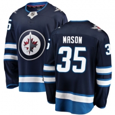 Men's Winnipeg Jets #35 Steve Mason Fanatics Branded Navy Blue Home Breakaway NHL Jersey