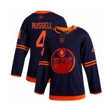 Youth Edmonton Oilers #4 Kris Russell Authentic Navy Blue Alternate Hockey Jersey