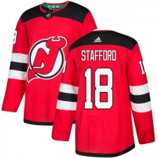 Men's Adidas New Jersey Devils #18 Drew Stafford Premier Red Home NHL Jersey
