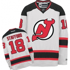 Men's Reebok New Jersey Devils #18 Drew Stafford Authentic White Away NHL Jersey