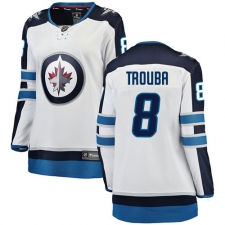 Women's Winnipeg Jets #8 Jacob Trouba Fanatics Branded White Away Breakaway NHL Jersey