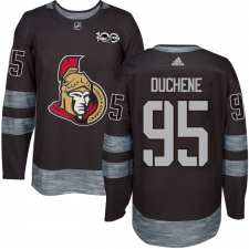 Men's Adidas Ottawa Senators #95 Matt Duchene Authentic Black 1917-2017 100th Anniversary NHL Jersey