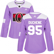 Women's Adidas Ottawa Senators #95 Matt Duchene Authentic Purple Fights Cancer Practice NHL Jersey